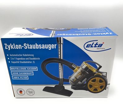 Elta Staubsauger VC-800W, Zyklon, 2L, beutellos, Gold Zyklonstaubsauger