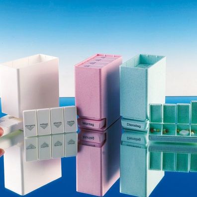 Medikamentenbox, Pillendose, Tablettendose, Farbe: Weiß