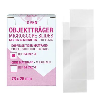 Objektträger mit Mattrand, geschnitten, 76 x 26 mm (50 Stück)