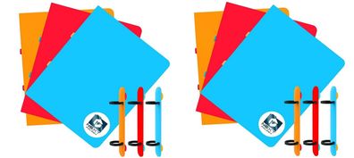 NextFolder Hefter Set 6-tlg. DIN-A4 Ordner Flexible Ringe blau, elb, ot