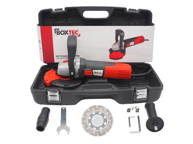 BOXTEC Betonschleifer 125 mm Sanierungsfräse 1.400W, Betonfräse, Set mit Koffer