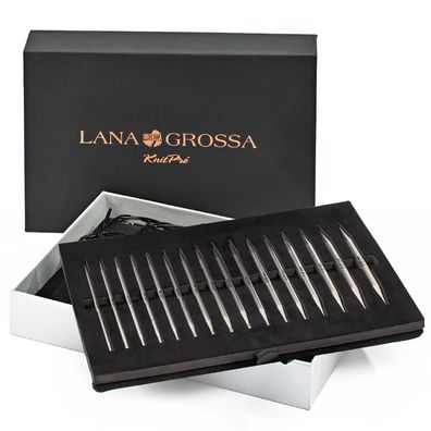 Lana Grossa VARIO Rundstricknadel-Set Edelstahl mit austauschbaren Nadelspitzen