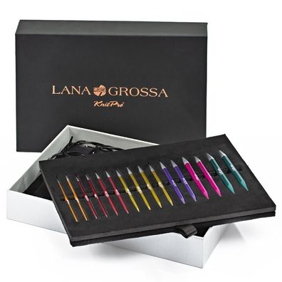 Lana Grossa Rundstricknadel Set Aluminium Rainbow mit Nadelspitzen 3,5 - 8,0 mm