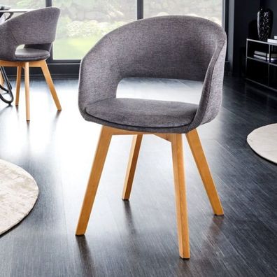 Design Stuhl Denmark grau Eichenoptik Holzbeine Retro