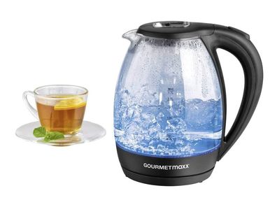 Gourmetmaxx Glas-Wasserkocher LED-Beleuchtung 1,7l 2200W schwarz
