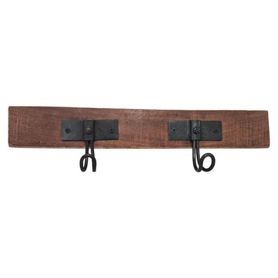 Massive Garderobe Vecchio 40cm natural recyceltes Holz Hakenleiste