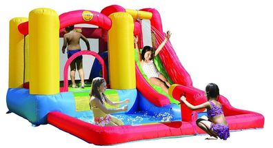 Happy Hop Aufblasbares Jump & Splash-Spiel mit Happy Air Wasserwerfer