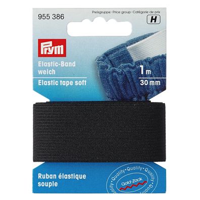 Prym Elastic-Band weich schwarz 30 mm 1 m