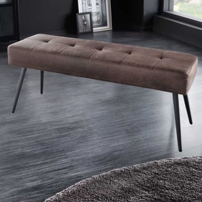 Moderne Polsterbank BELLE 100cm braun Mikrofaser Interieur-Tipp schwarzes Gestell