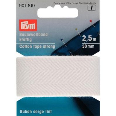 Prym Baumwollband kräftig 30 mm (Länge 2,5 m)
