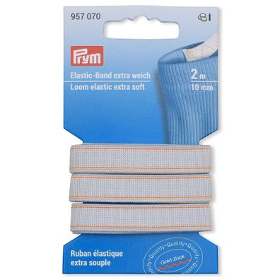 Prym Elastic-Band 957070 extra weich 10 mm weiß 2 m