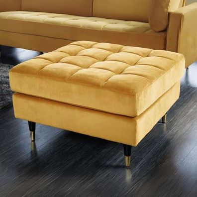 Moderner Hocker Comfort 80cm senfgelb Samt Taschenfederkern Elegant