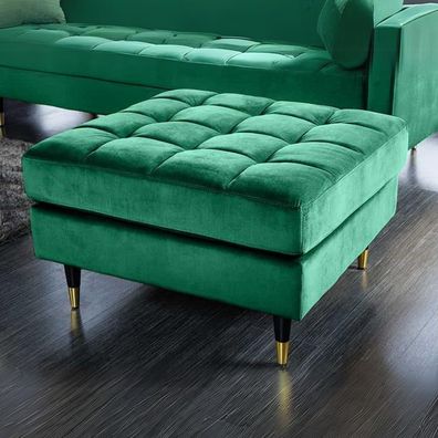 Moderner Hocker Comfort 80cm grün Samt Taschenfederkern Elegant
