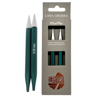 Lana Grossa Knit Pro Nadelspitzen VARIO LANG Aluminium Rainbow
