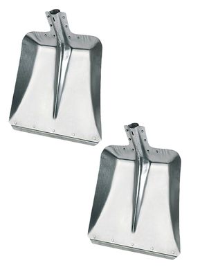 2 Stück Aluminium-Schaufel 36 cm breit Gr. 9 ohne Stiel Stoßkante verzinkt