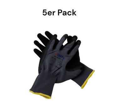 5er Pack Ulith Arbeitshandschuhe grau Gr. 9/L Soft-Latex EN388