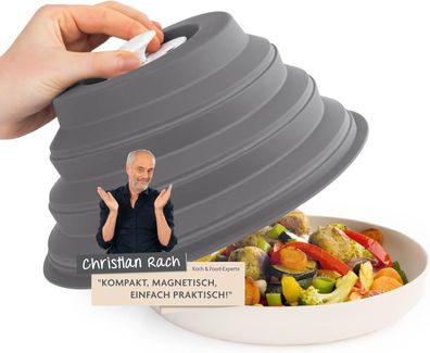 KitchBo Faltbare Mikrowellenhaube mit Magnet zur einfachen Verstauung in Mikrowelle