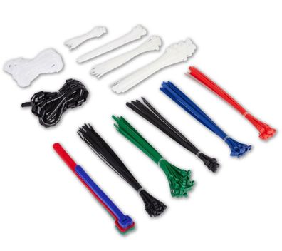Kabelbinder-Set Standard und Wiederverwendbare Wickelbänder Klett-verbinder
