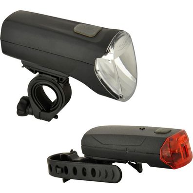 Fischer LED-Fahrradbeleuchtungs-Set 70/30/18 Lux–StVZO-konform spritzwassergeschützt