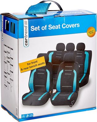 UNITEC Sitzbezugset Fashion Iceblue 14-teilig – Universal Autositzbezüge