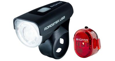 Sigma Sport LED Akku Fahrradbeleuchtung Roadster USB / NUGGET II Set 25 LUX