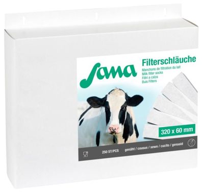 Milchfilter Sana 320 x 57 mm genäht 75 Gramm 250 Stück Filterschläuche Milch Kuh