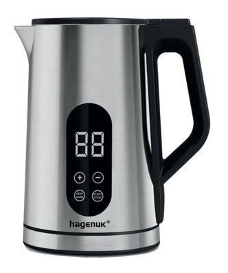 Hagenuk Digitaler Wasserkocher 1,7L 2200W Temperaturwahl in 10° Schritten Cool-Touch