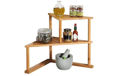 Kesper Eckregal Bambus 2-stöckig 52x39x29,5?cm Gewürzregal Küche