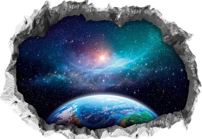 Galaxy 3D Wandtattoo 100x70 cm – selbstklebend – Weltraum Wanddeko