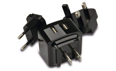 Cartrend Internationaler Steckdosenadapter Reisestecker mit austauschbaren Steckern
