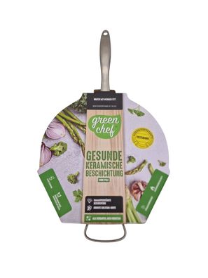 GreenChef Servierpfanne Ø 28 cm mit Glasdeckel diamantverstärkte Keramikbeschichtung