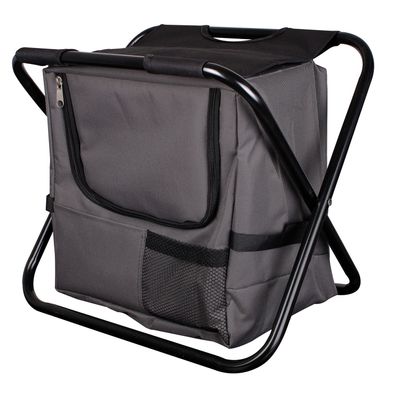 klappbarer Comfort Campingstuhl Anglerstuhl Faltstuhl Kühltasche Black Outdoor