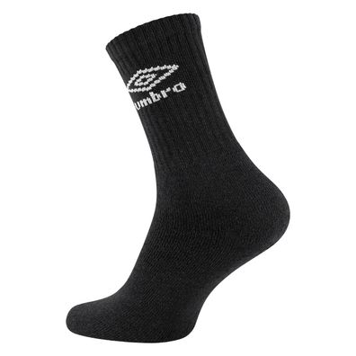 Umbro Sportsocken 12 Paar Schwarz Größe 35–38 Vollfrottee Baumwolle