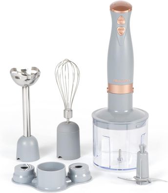 Progress EK2827 3in1 Stabmixer Set Edelstahl 350W mit Schneebesen Zerkleinerer 500ml