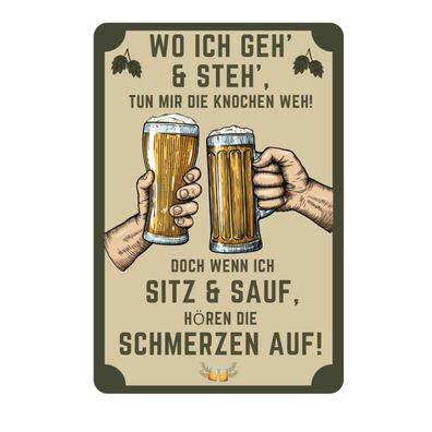Coemo Lustiges Sprüche Schild "Bier"