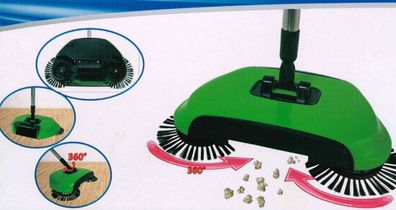 Aqua Laser Sweeper Kehrbesen Grün mit dreifacher Bürsten-Technologie