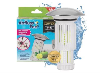 Abfluss-Fee mit 1x Duftstein aus der Höhle der Löwen, Weiß / Chrom