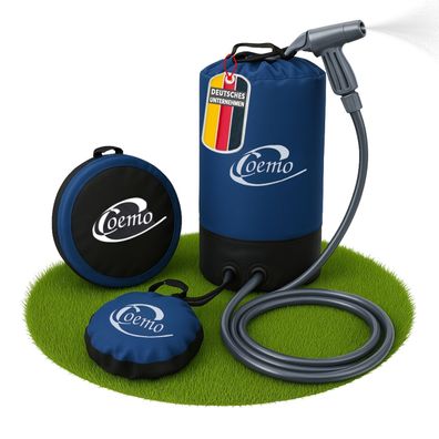 Tragbare Campingdusche mit Pumpe - 11L Solardusche - PVC-Beutel Duschkopf & Schlauch