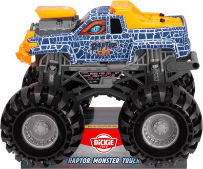 Dickie Toys Raptor Monster Truck 38,5 cm Dino-Schuppenlack, XXL-Reifen & Freilauf