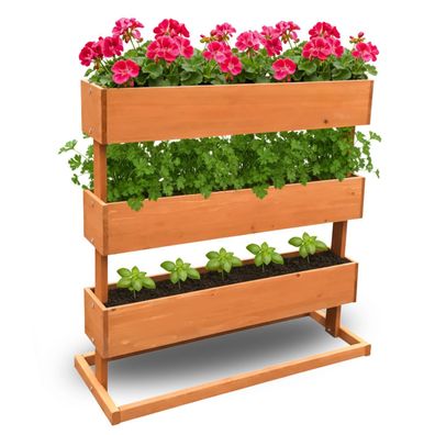 Coemo Kleines Vertikalbeet Hochbeet 3 Etagen inkl. Pflanzfolie