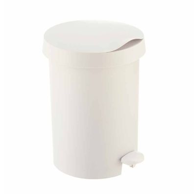 Tritt - Mülleimer 5 Liter - Kunststoff - Weiß