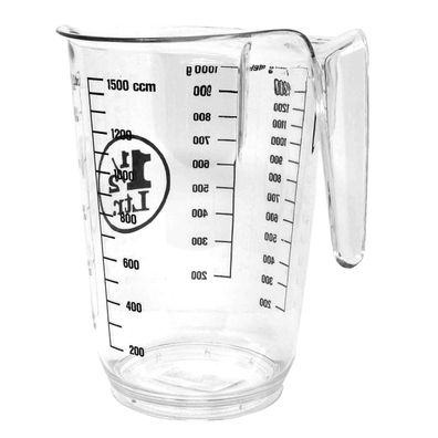 Messkanne Kunststoff 1,5 L mit Skala Gramm und CCM