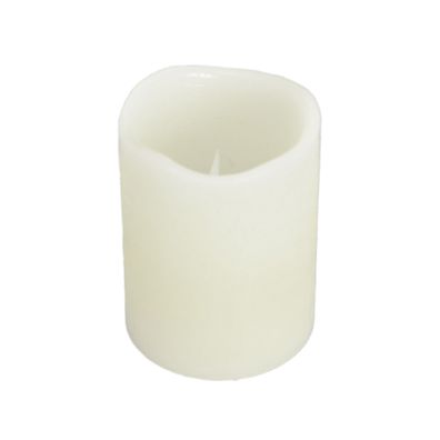 B&S LED Kerze Mini Echtwachs weiß Flackereffekt Timer H 6,5 x Ø 5 cm