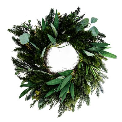 B&S Künstlicher Eukalyptus Tannen Kranz Grün Türkranz Ø 40 cm
