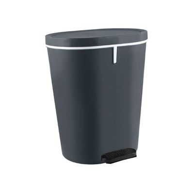 Tritt-Mülleimer oval aus Kunststoff 25 Liter in Anthrazit