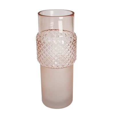 Elegante Glasvase Ø 11 cm X H 28,5 cm Rosa