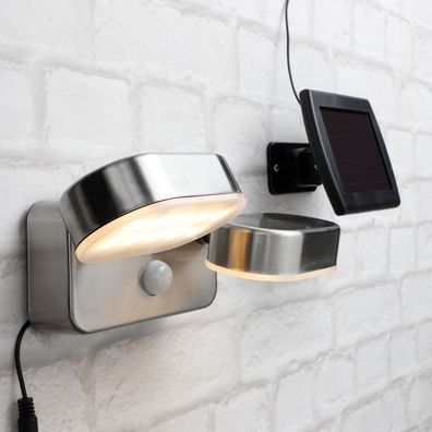 Solarlampe Doppelstrahler LED Strahler mit Bewegungssensor 20 SMD LED