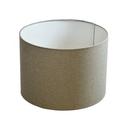 B&S Lampenschirm Ø 25 x 18 cm hellgrau Leinenstruktur Zylinderförmig