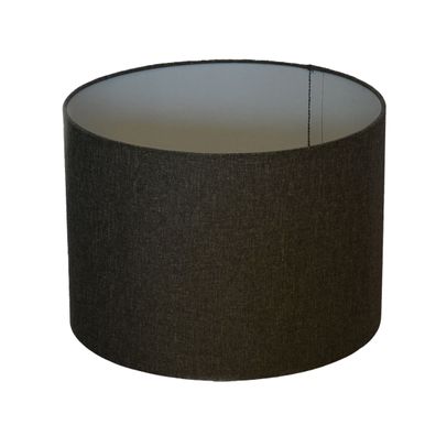 B&S Lampenschirm Ø 25 x 18 cm dunkelgrau Leinenstruktur Zylinderförmig