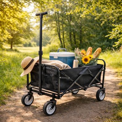 Faltbarer Bollerwagen Transportwagen Handwagen Gartenwagen Stahlrahmen bis 80kg